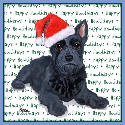 Scottish Terrier Puppy Happy Howlidays Text - Women's Tri-Blend T-Shirt