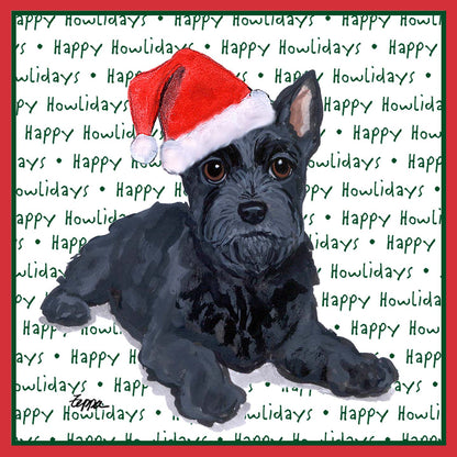 Scottish Terrier Puppy Happy Howlidays Text - Kids' Unisex T-Shirt