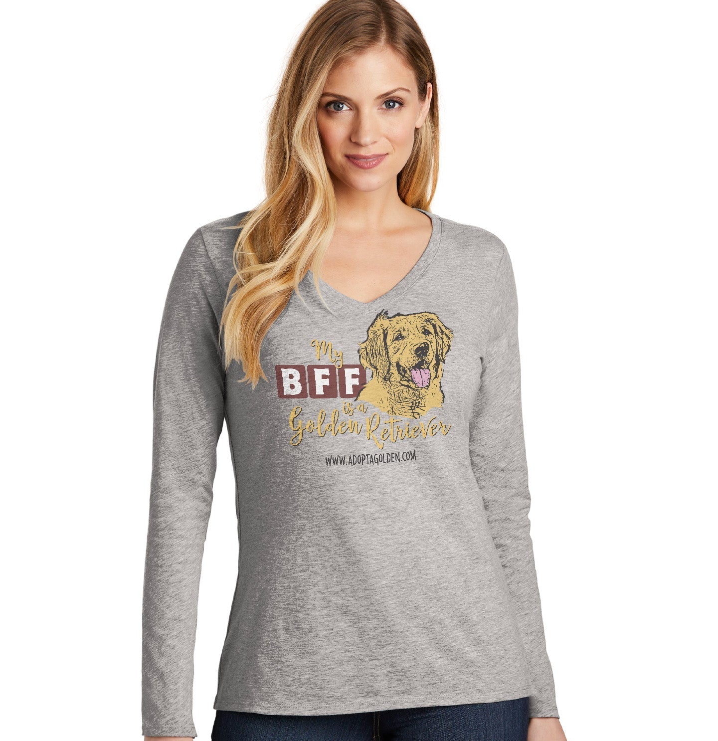 SEVA GRREAT BFF - Women's V-Neck Long Sleeve T-Shirt