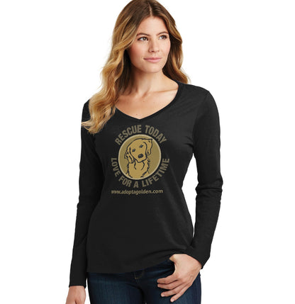 SEVA GRREAT Rescue Today - Women's V-Neck Long Sleeve T-Shirt