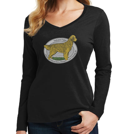 SEVA GREEAT Logo - Women's V-Neck Long Sleeve T-Shirt