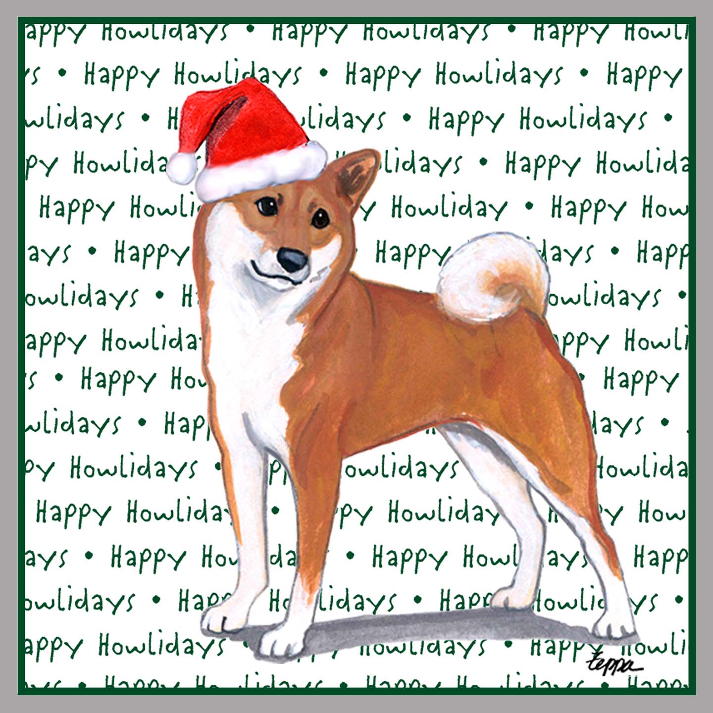 Shiba Inu Happy Howlidays Text - Kids' Unisex Hoodie Sweatshirt
