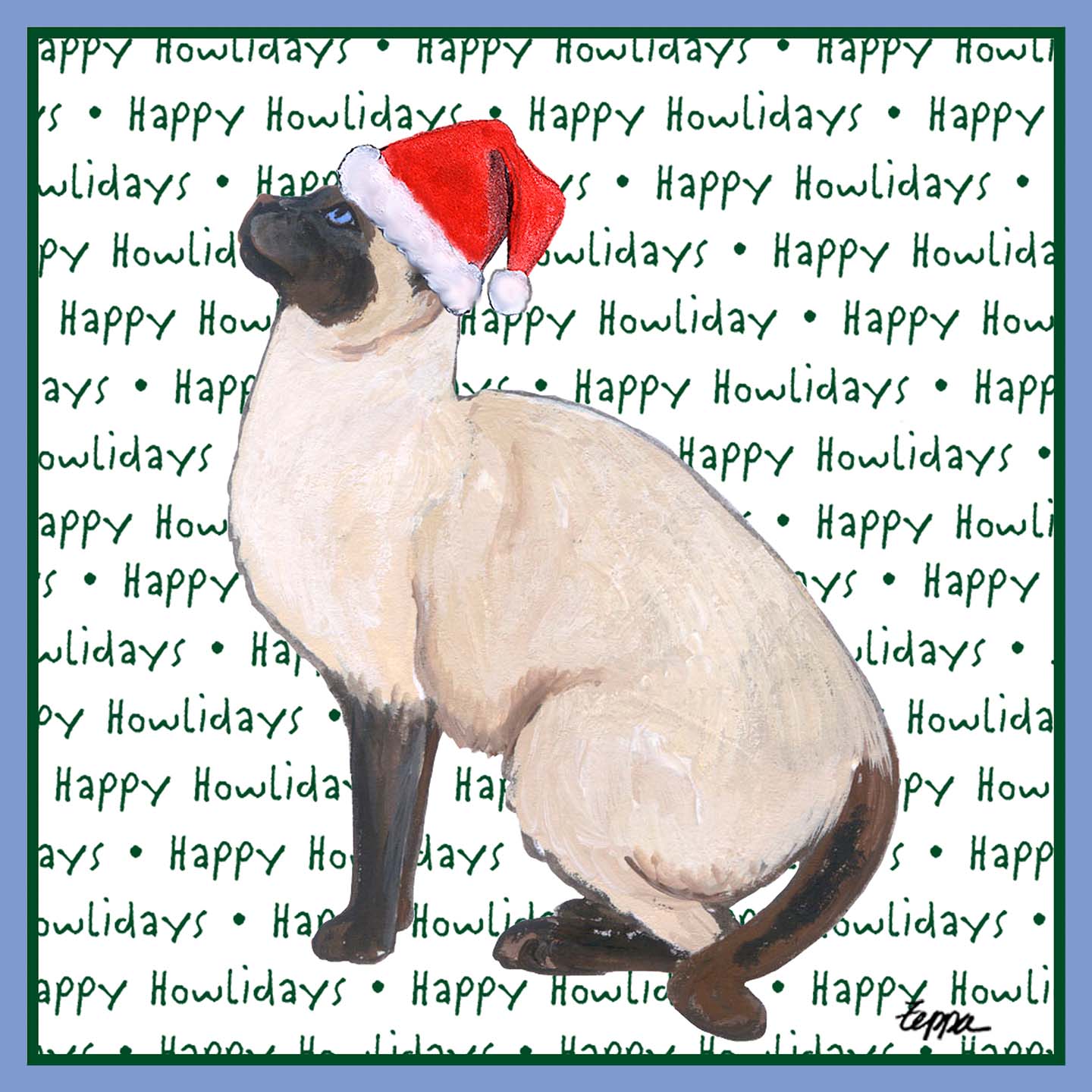 Siamese Cat Happy Howlidays Text - Women's Tri-Blend T-Shirt