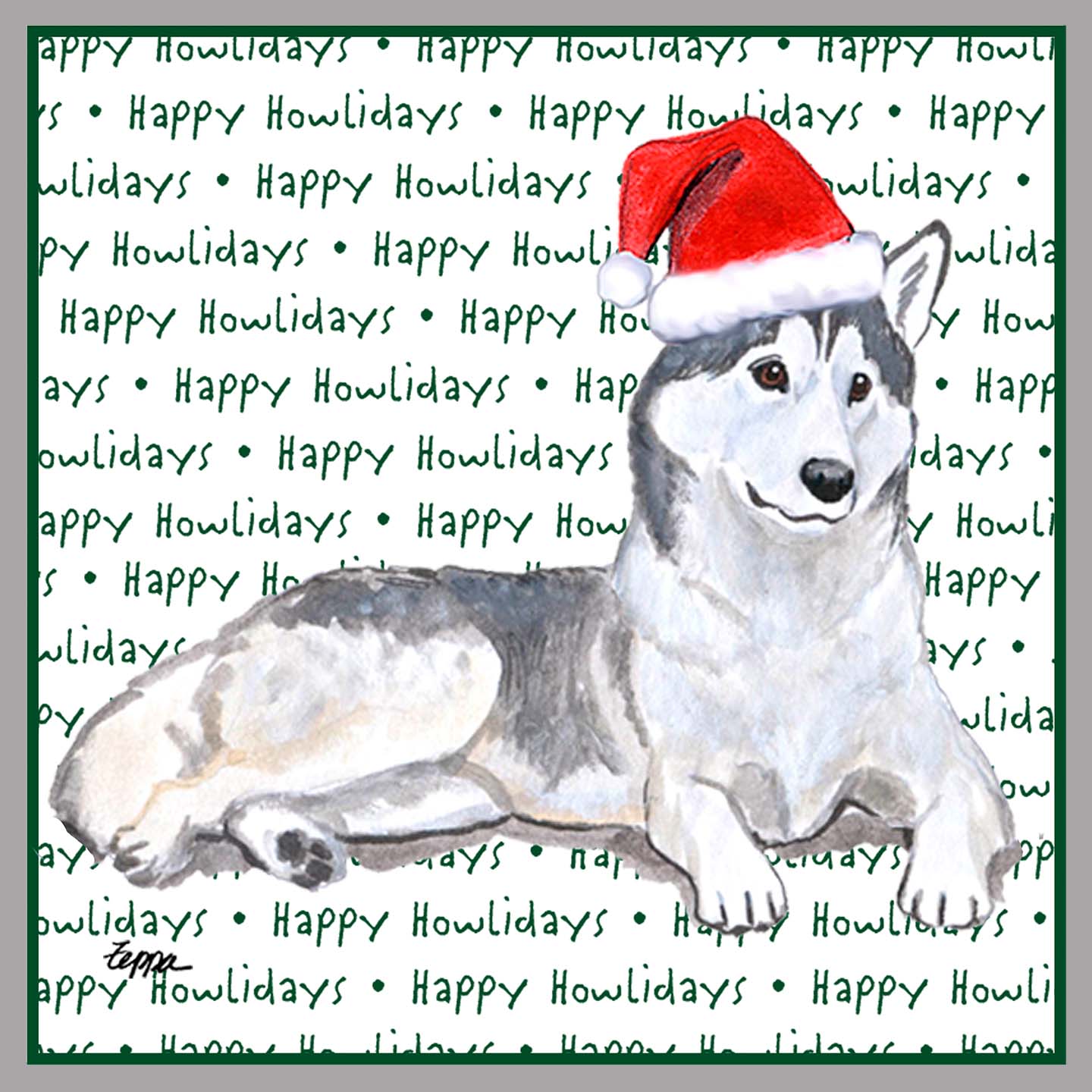 Siberian Husky Happy Howlidays Text - Kids' Unisex Hoodie Sweatshirt