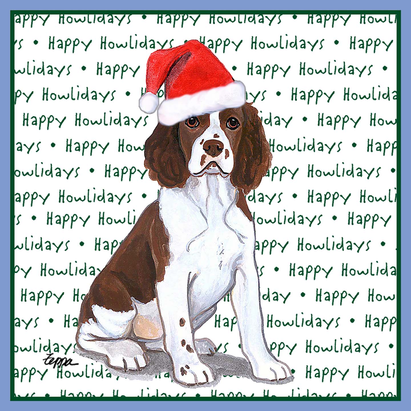 English Springer Spaniel Puppy Happy Howlidays Text - Women's Tri-Blend T-Shirt
