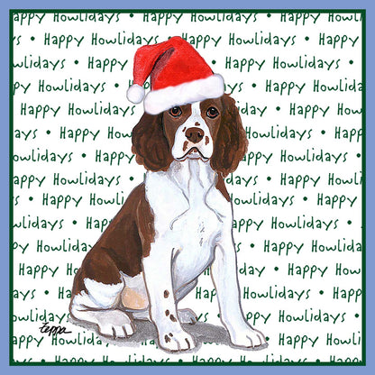 English Springer Spaniel Puppy Happy Howlidays Text - Women's Tri-Blend T-Shirt