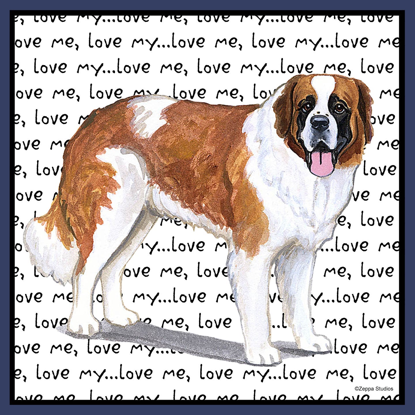 Saint Bernard Love Text - Adult Unisex Crewneck Sweatshirt