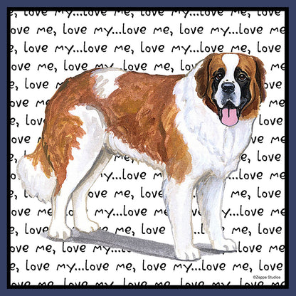 Saint Bernard Love Text - Adult Unisex Crewneck Sweatshirt