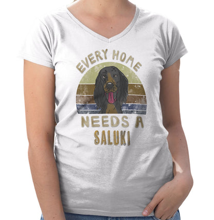 Every Home Needs a Saluki - Women's V-Neck T-Shirt