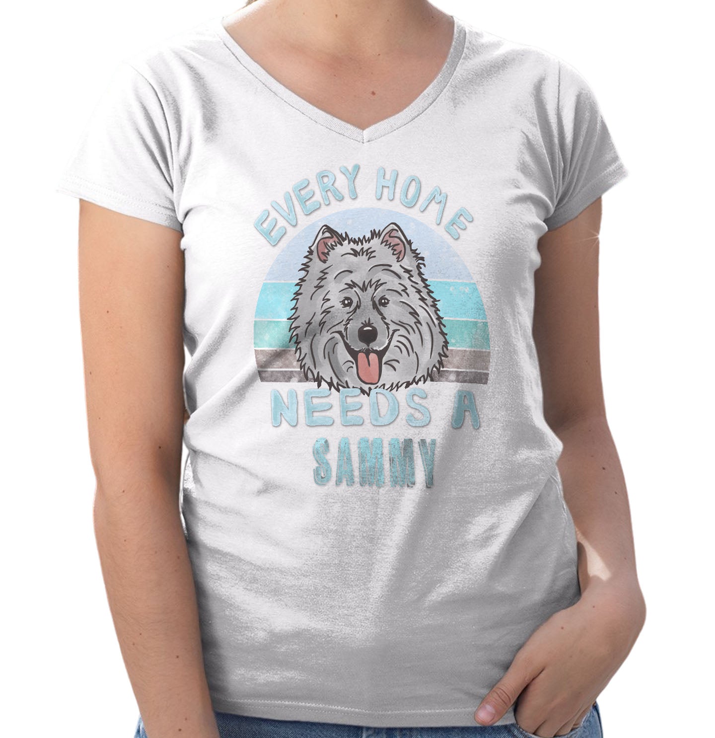Every Home Needs a Samoyed - Women's V-Neck T-Shirt