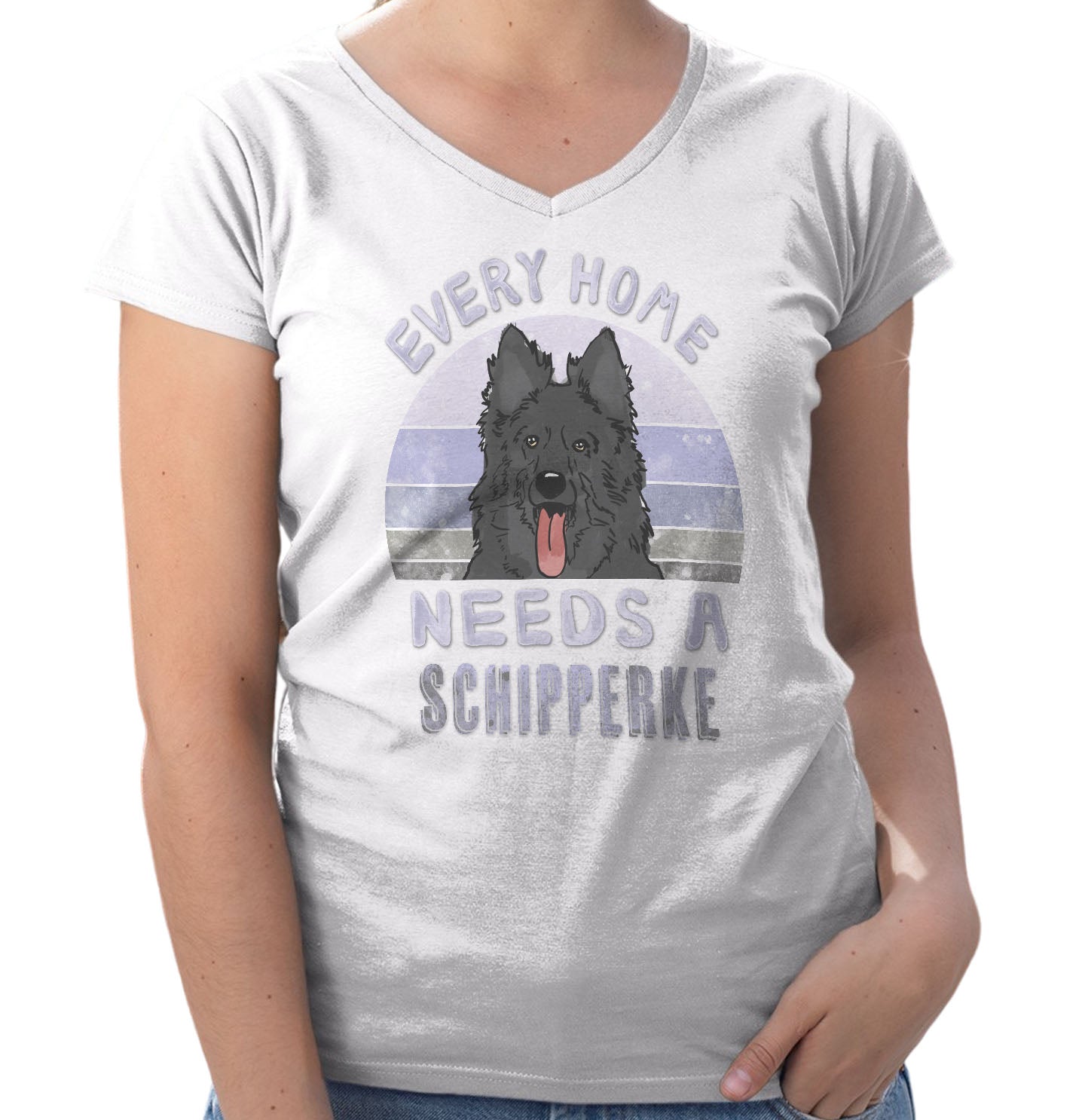 Every Home Needs a Schipperke - Women's V-Neck T-Shirt