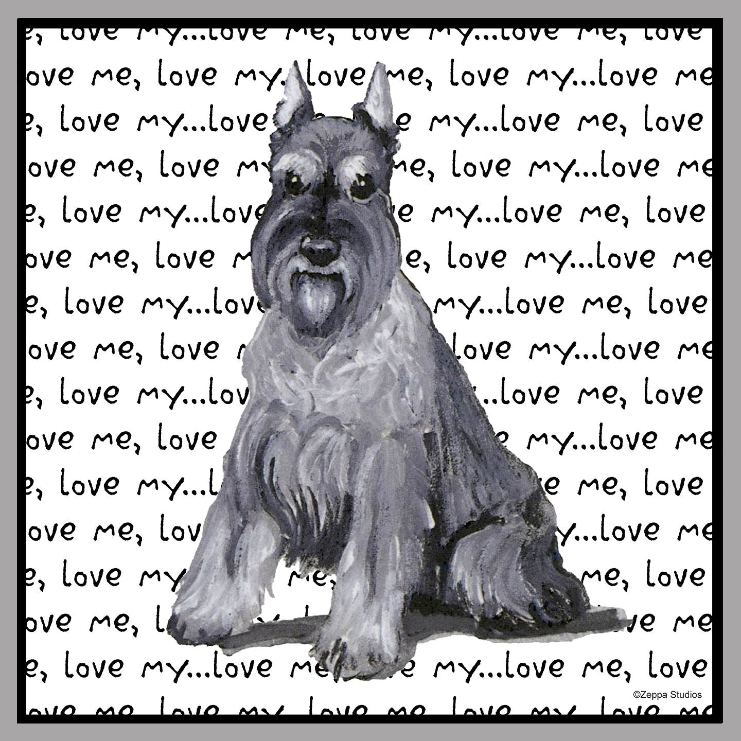 Schnauzer Love Text - Women's V-Neck T-Shirt