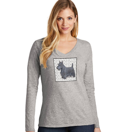 Scottie Love Text - Women's V-Neck Long Sleeve T-Shirt