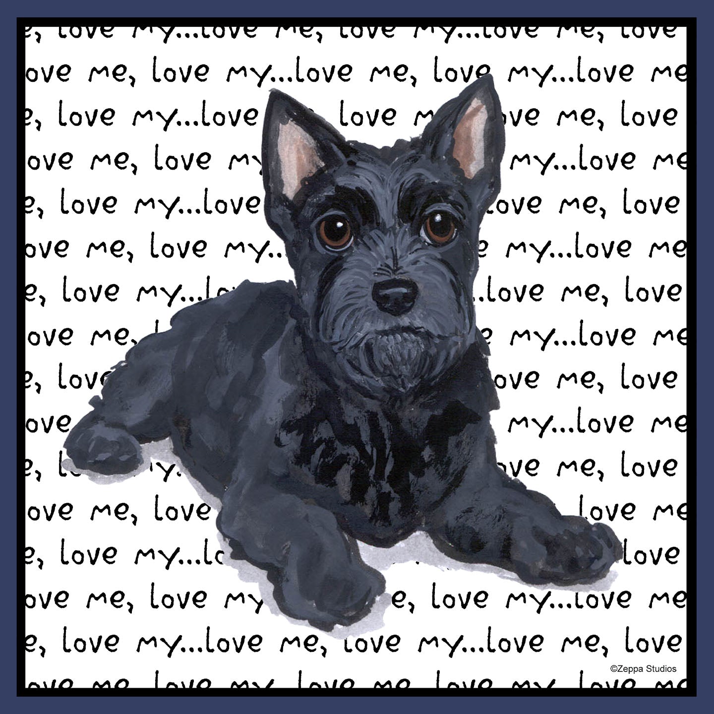 Scottie Puppy Love Text - Adult Unisex Crewneck Sweatshirt