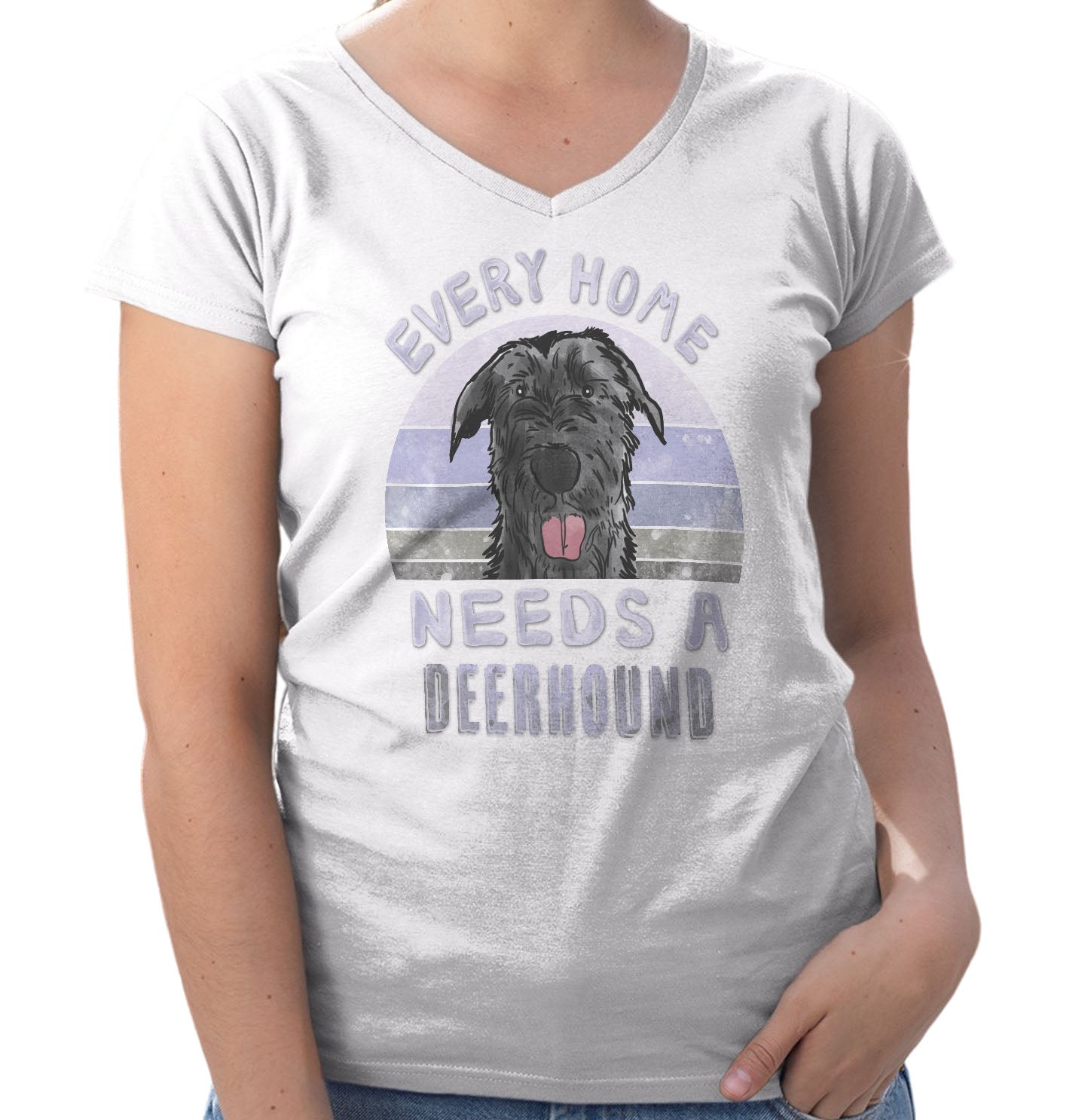 Every Home Needs a Scottish Deerhound - Women's V-Neck T-Shirt