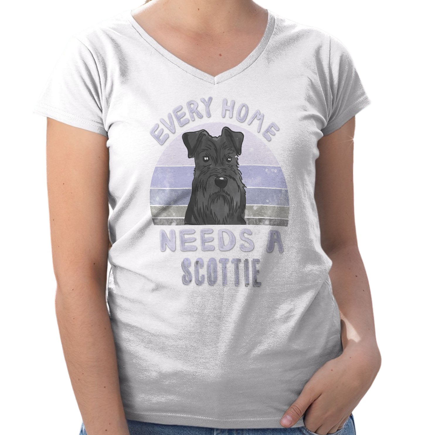 Every Home Needs a Scottish Terrier - Women's V-Neck T-Shirt