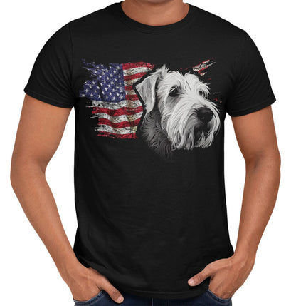 Patriotic Sealyham Terrier American Flag - Adult Unisex T-Shirt