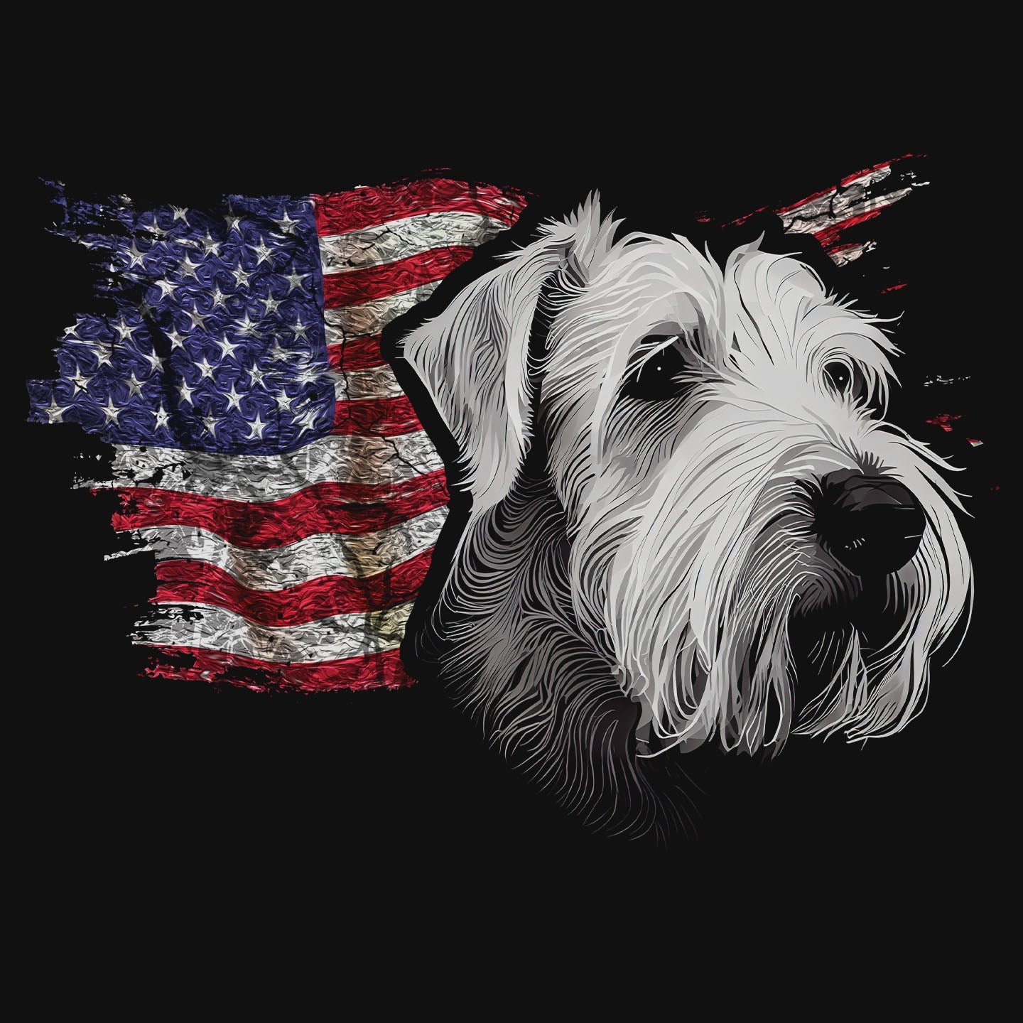 Patriotic Sealyham Terrier American Flag - Adult Unisex T-Shirt