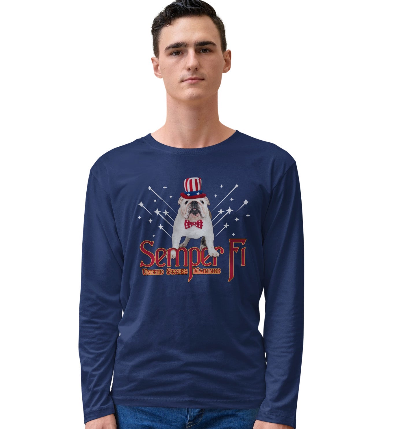 Semper Fi Bulldog - Adult Unisex Long Sleeve T-Shirt