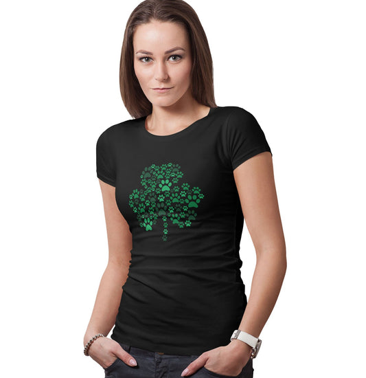 Green Paw Shamrock - Women's Fitted T-Shirt