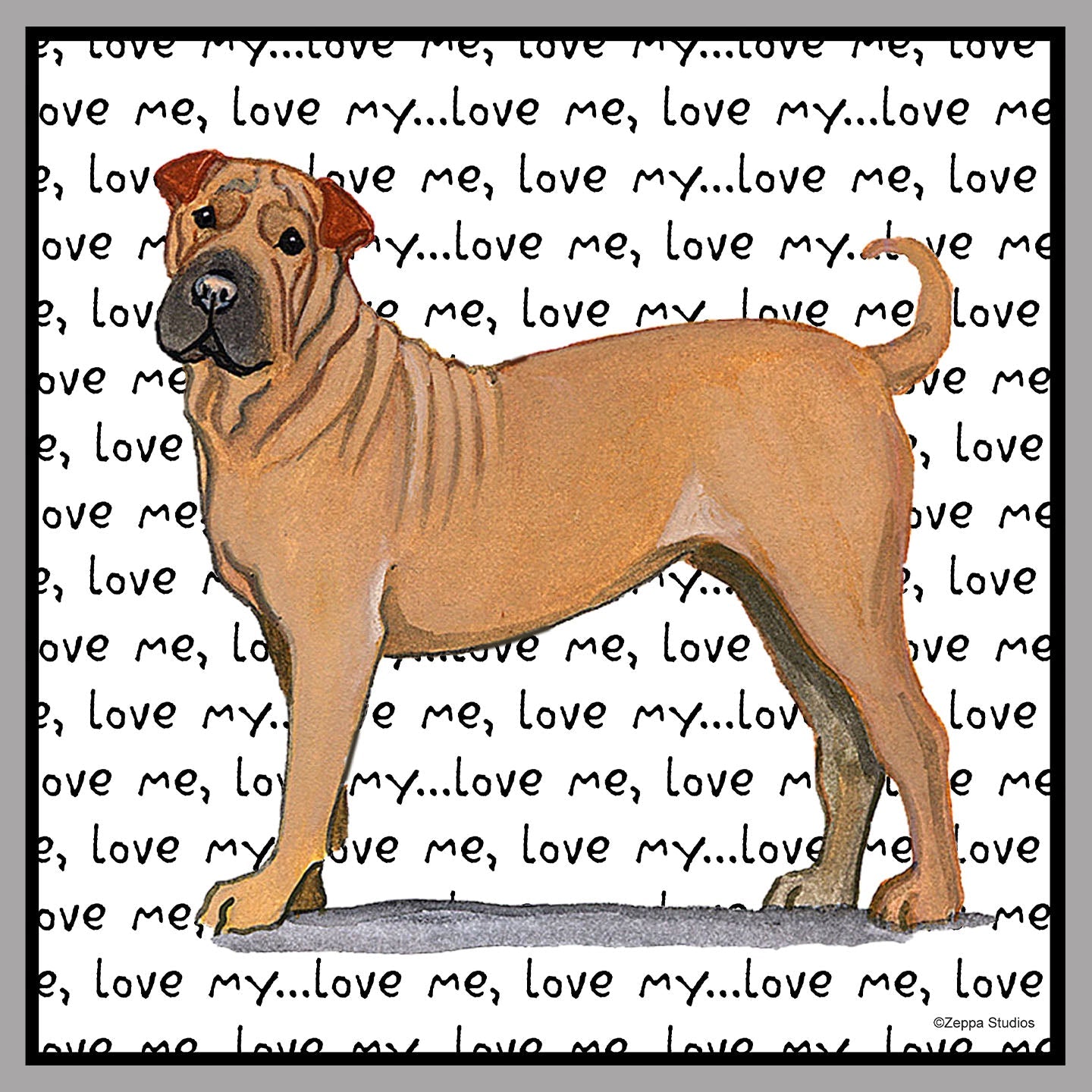 Shar Pei Love Text - Women's V-Neck T-Shirt