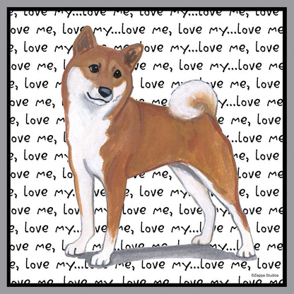 Shiba Inu Love Text - Adult Unisex Crewneck Sweatshirt