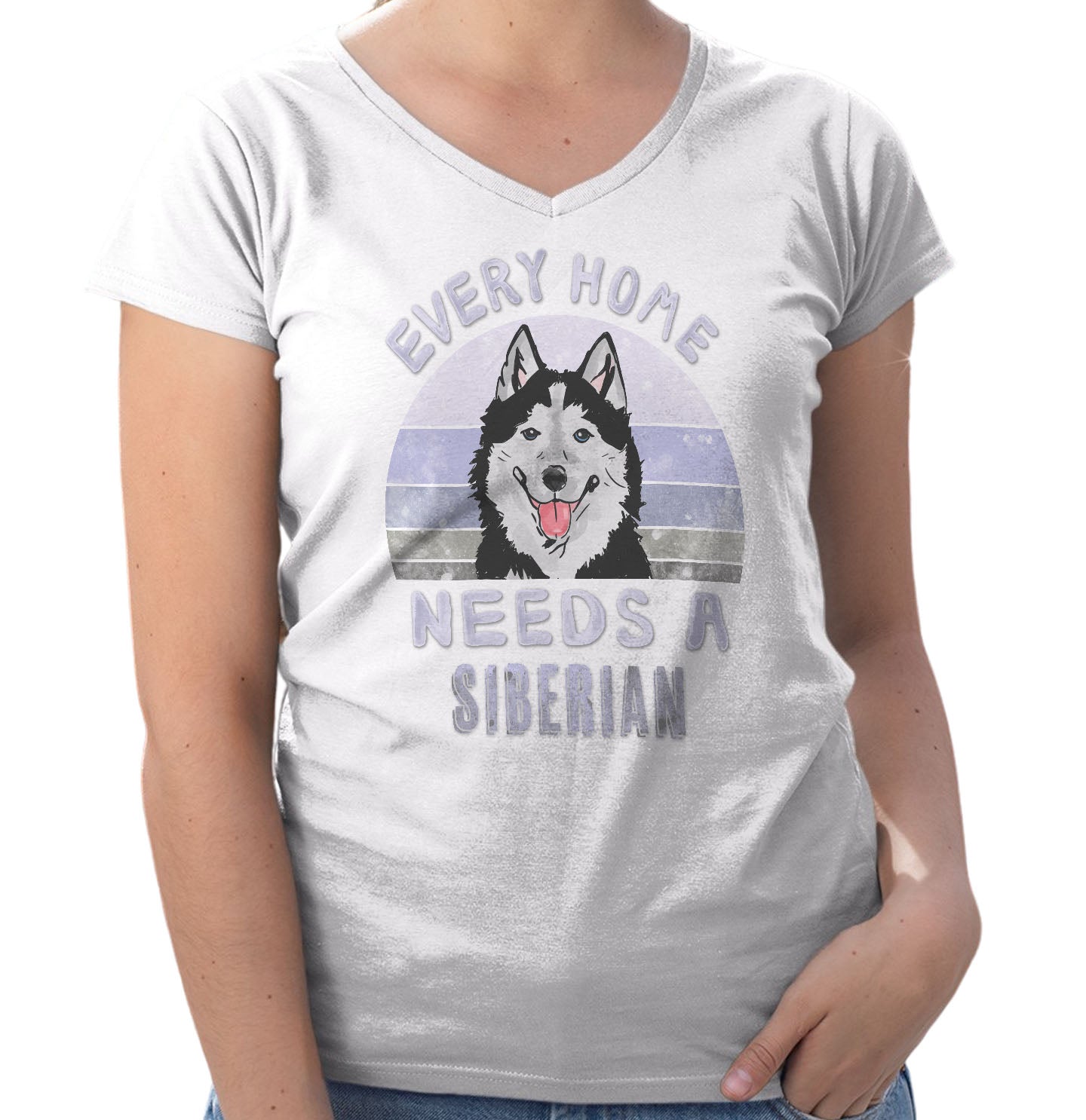 Every Home Needs a Siberian Husky - Women's V-Neck T-Shirt