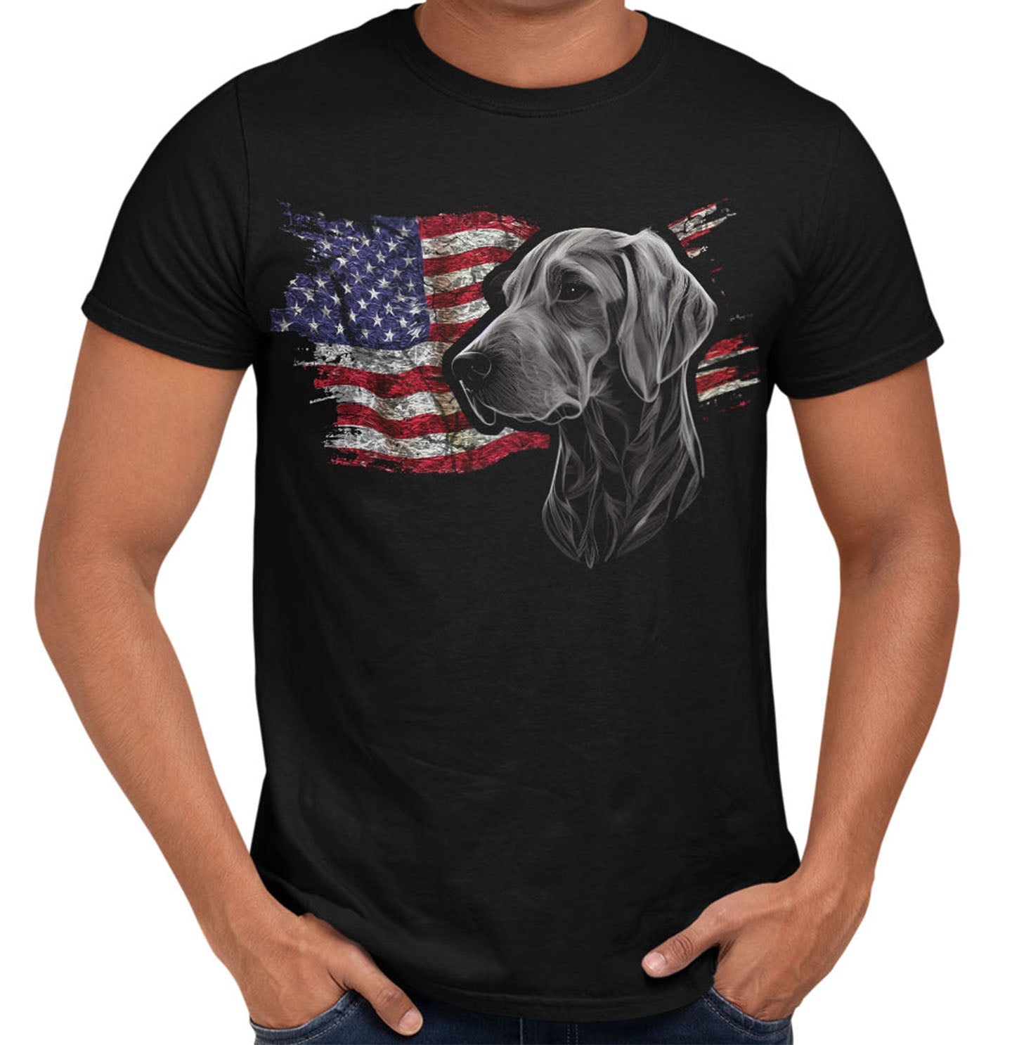 Patriotic Sloughi American Flag - Adult Unisex T-Shirt