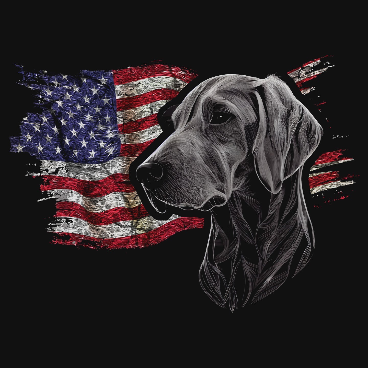 Patriotic Sloughi American Flag - Adult Unisex T-Shirt