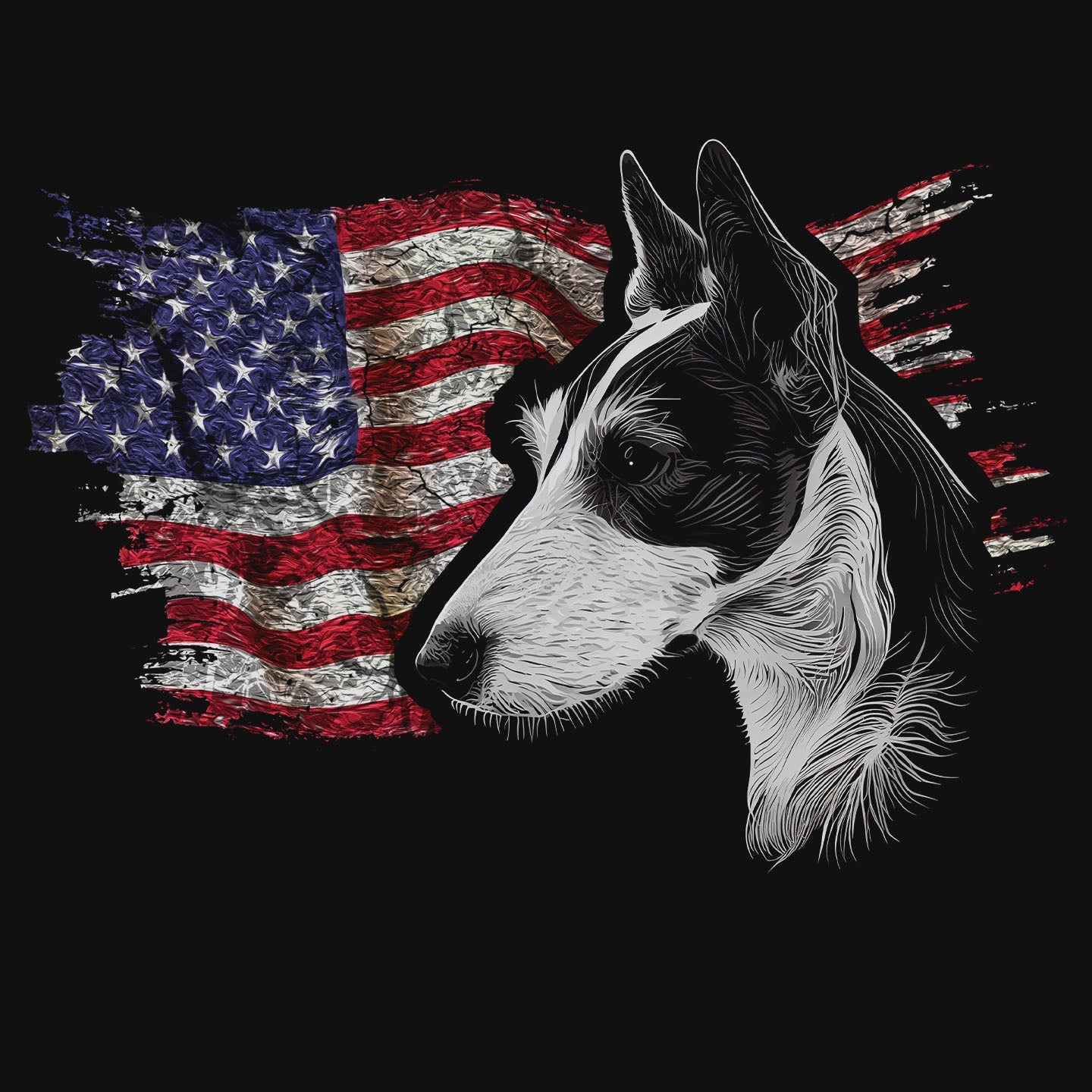 Patriotic Smooth Fox Terrier American Flag - Adult Unisex T-Shirt