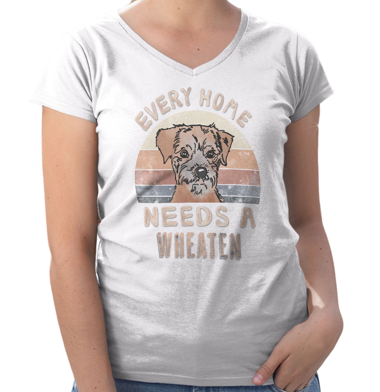 Every Home Needs a Soft Coated Wheaten Terrier - Women's V-Neck T-Shirt