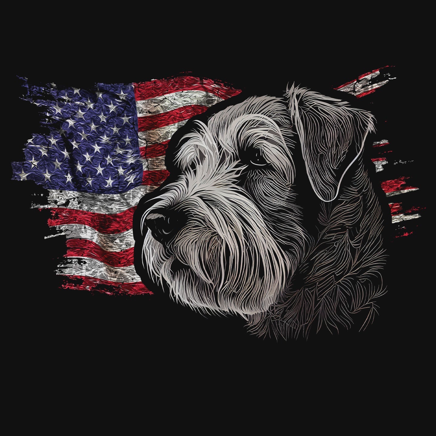 Patriotic Soft Coated Wheaten Terrier American Flag - Women's V-Neck T-Shirt