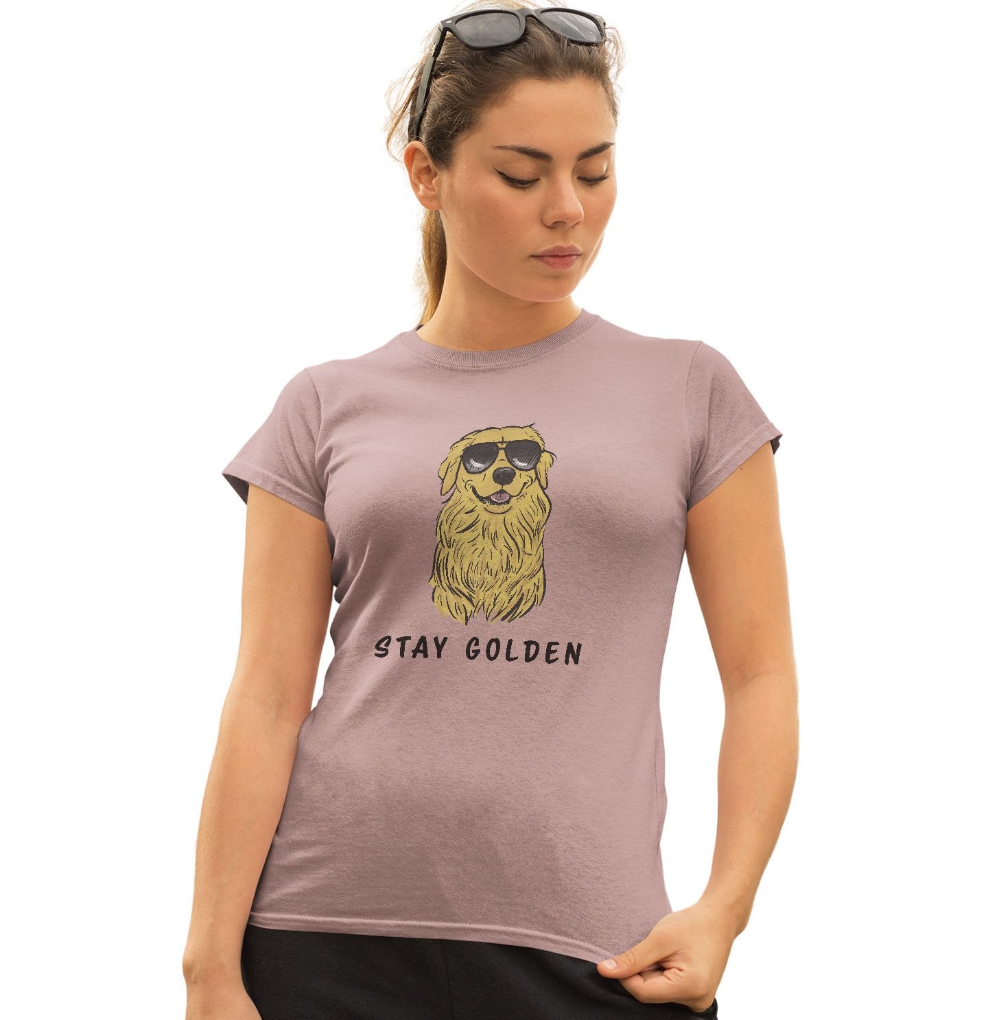 Stay Golden Retriever - Women's Fitted T-Shirt