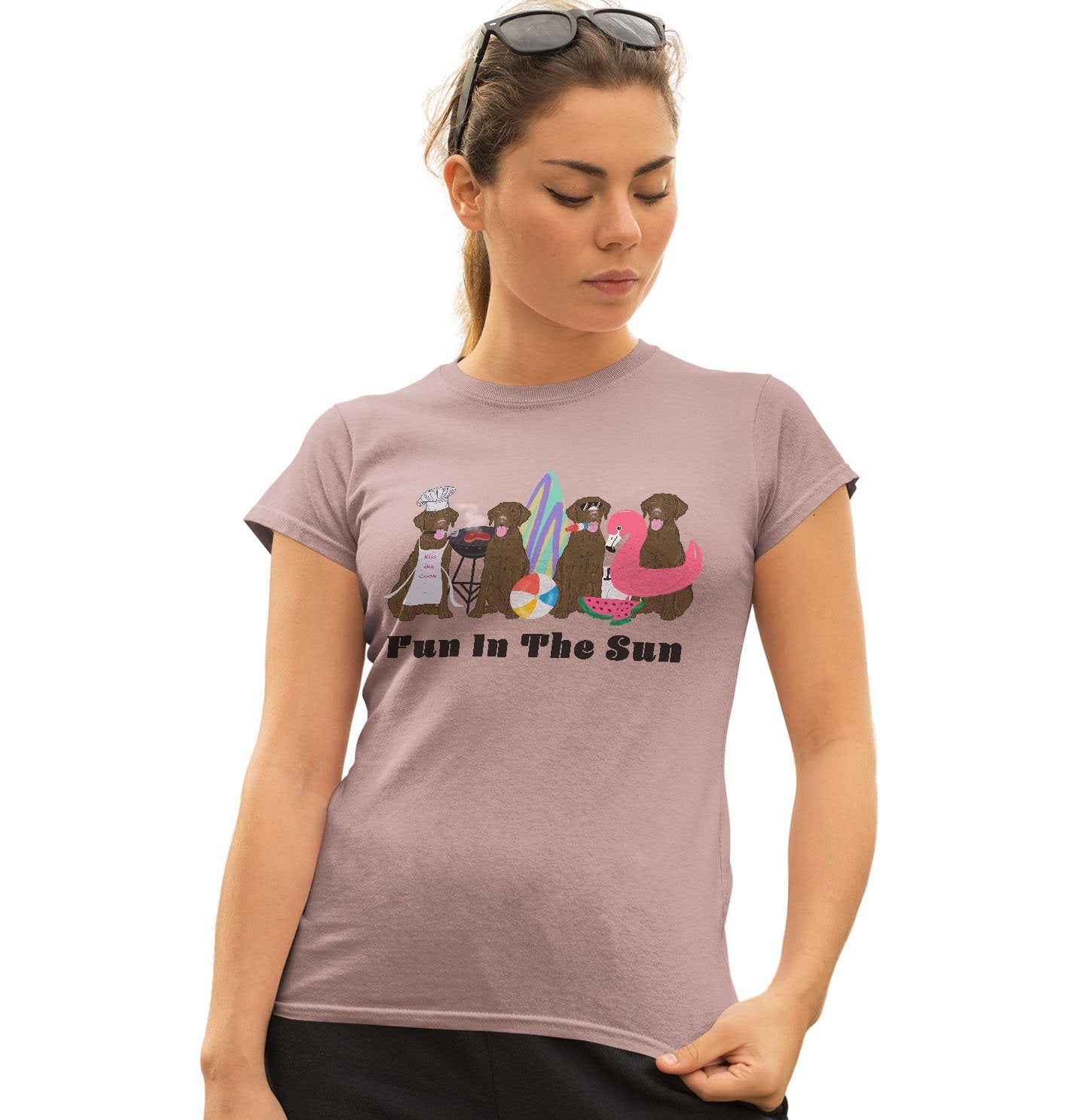 Summer Lineup Chocolate Lab  - Women's Fitted T-Shirt