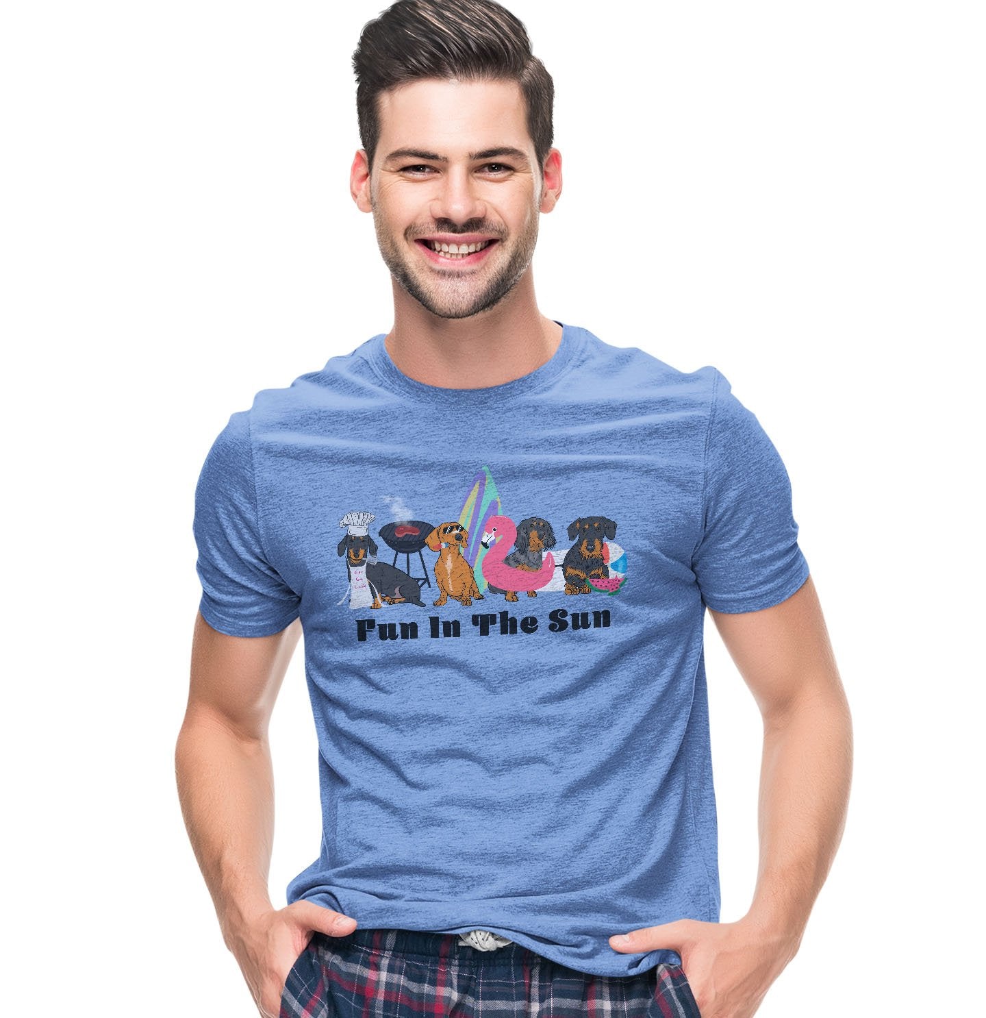 Summer Dachshunds Fun in the Sun - Tri-Blend T-Shirt
