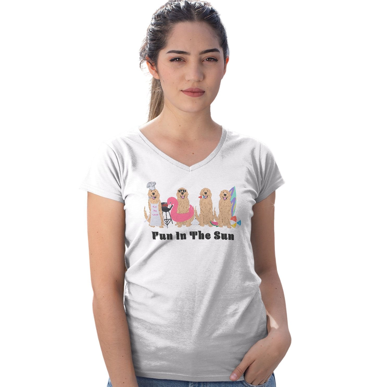 Summer Golden Line Up - Women's V-Neck T-Shirt