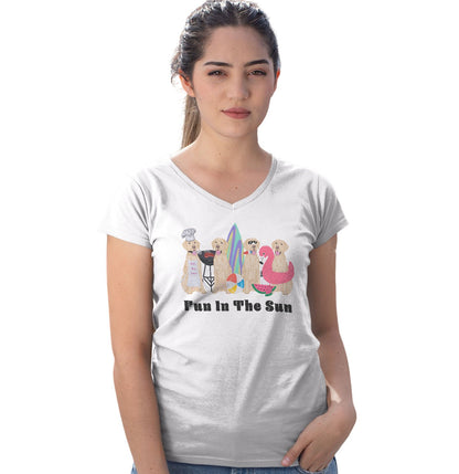 Summer Lineup Yellow Lab  - Women's V-Neck T-Shirt