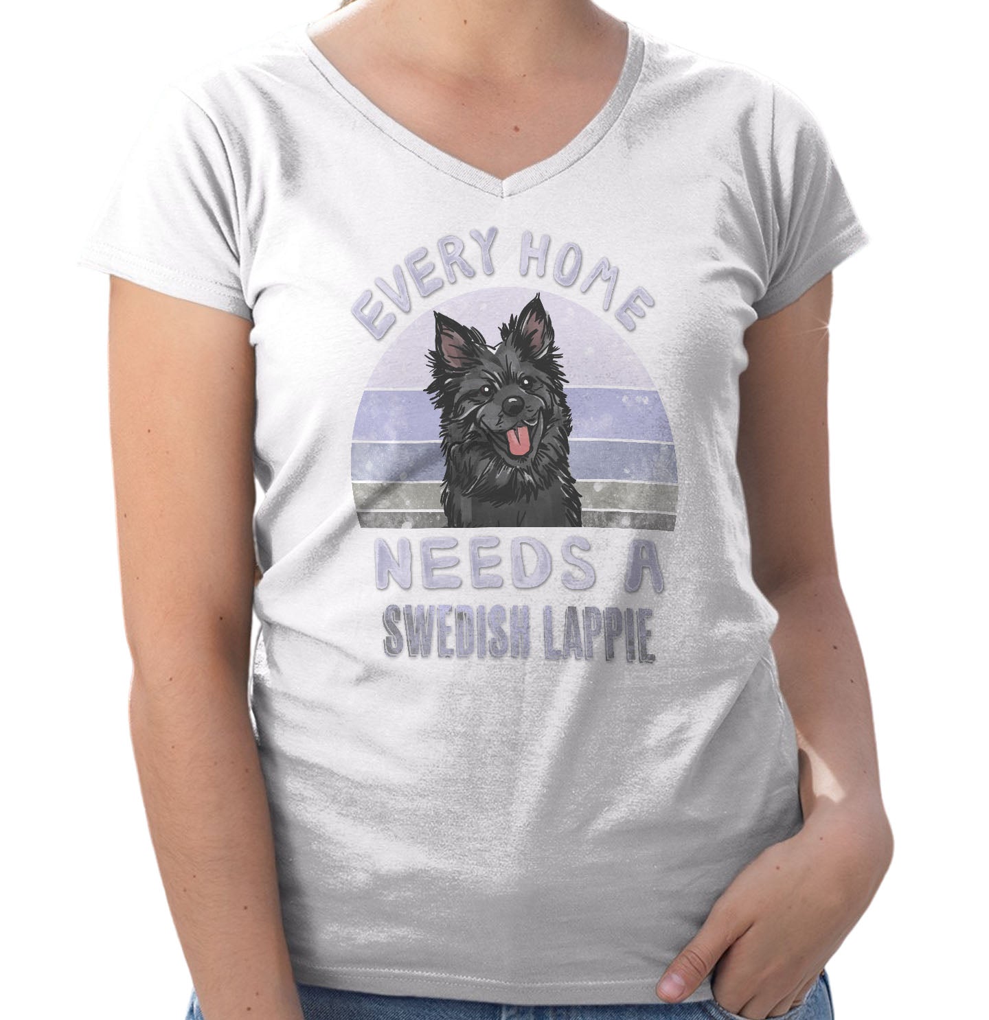 Every Home Needs a Swedish Lapphund - Women's V-Neck T-Shirt