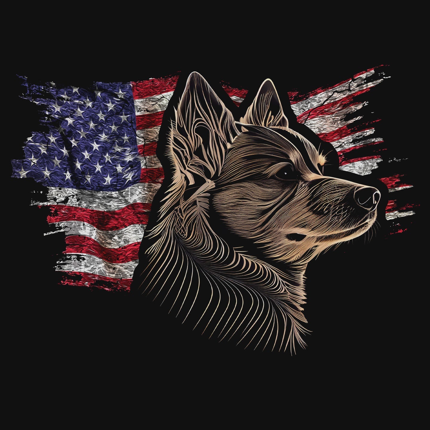 Patriotic Swedish Vallhund American Flag - Women's V-Neck T-Shirt