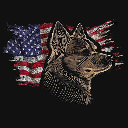 Patriotic Swedish Vallhund American Flag - Women's V-Neck T-Shirt