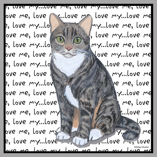 Tabby Love Text - Women's V-Neck T-Shirt