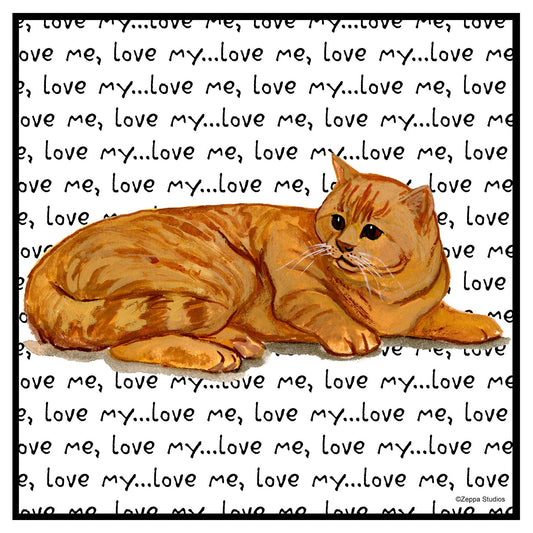 Orange Tabby Love Text - Women's V-Neck T-Shirt