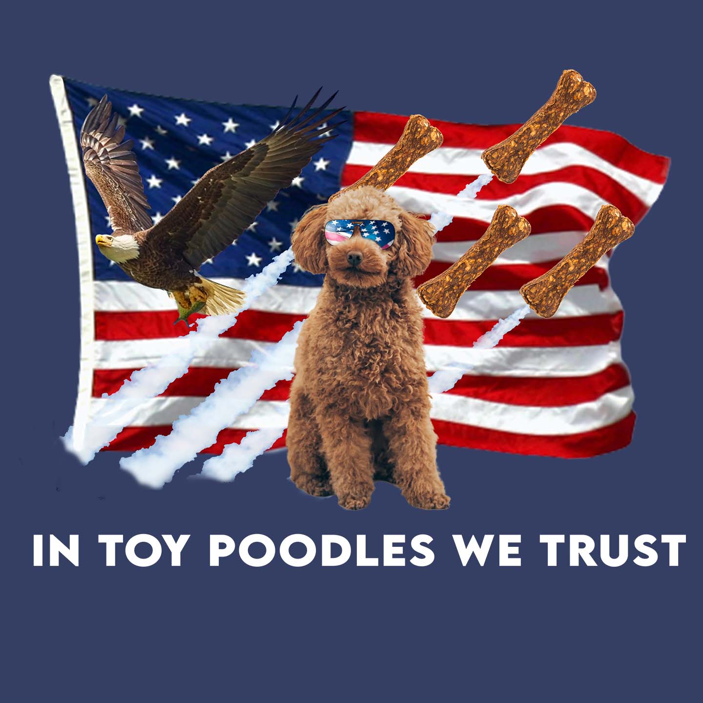 In Toy Poodles We Trust - Adult Unisex Crewneck Sweatshirt
