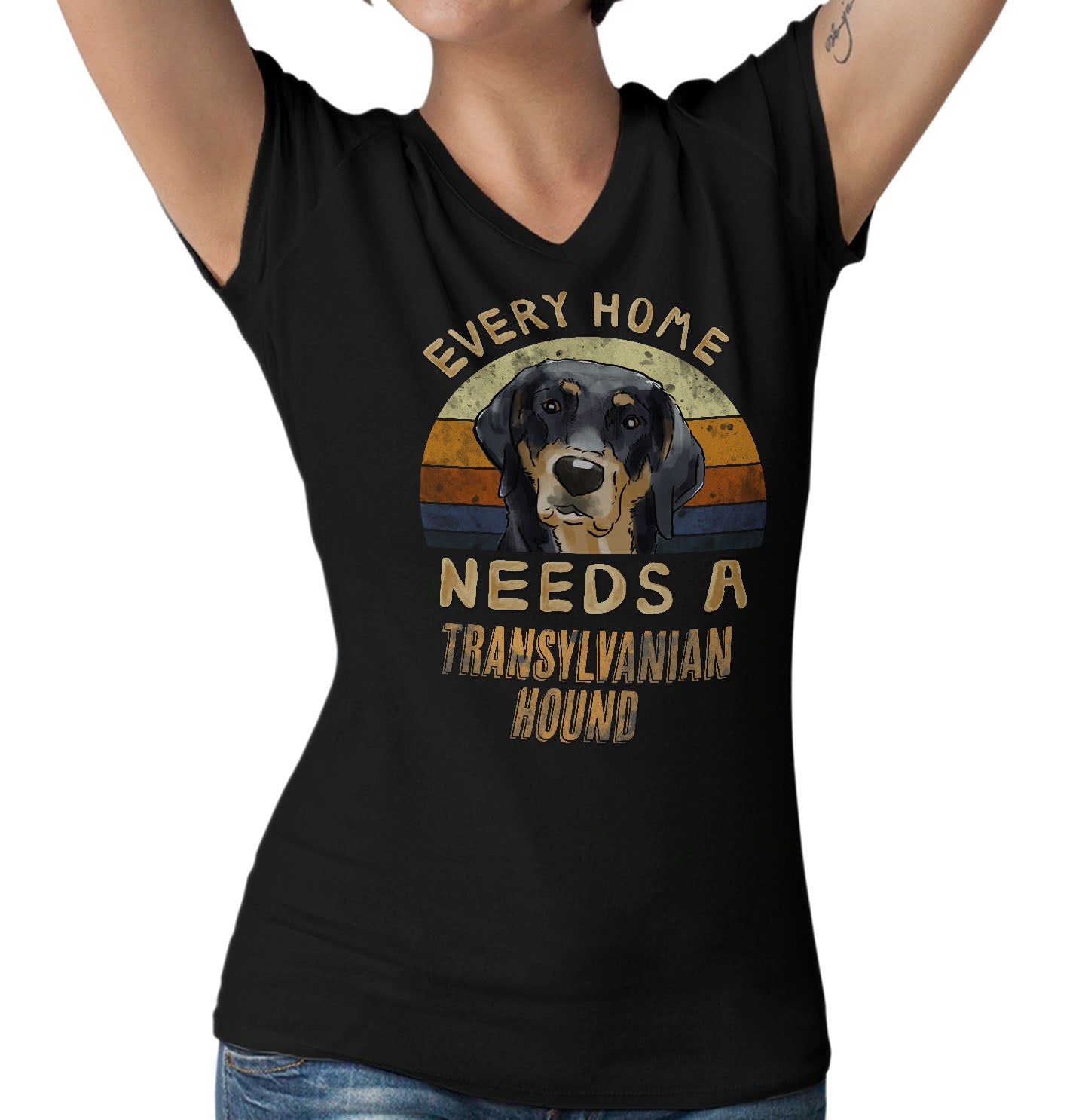 Every Home Needs a Transylvanian Hound - Women's V-Neck T-Shirt