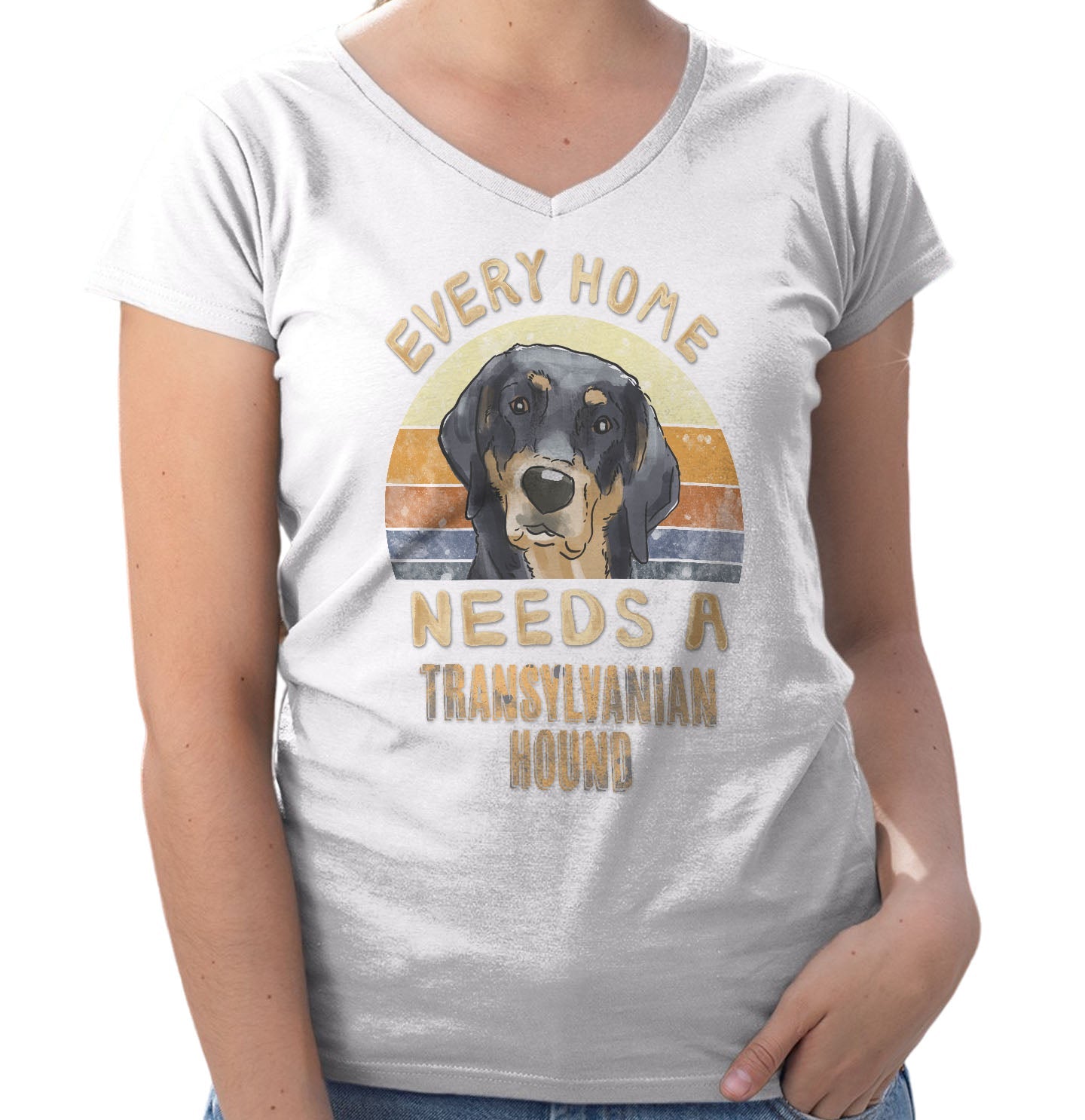 Every Home Needs a Transylvanian Hound - Women's V-Neck T-Shirt