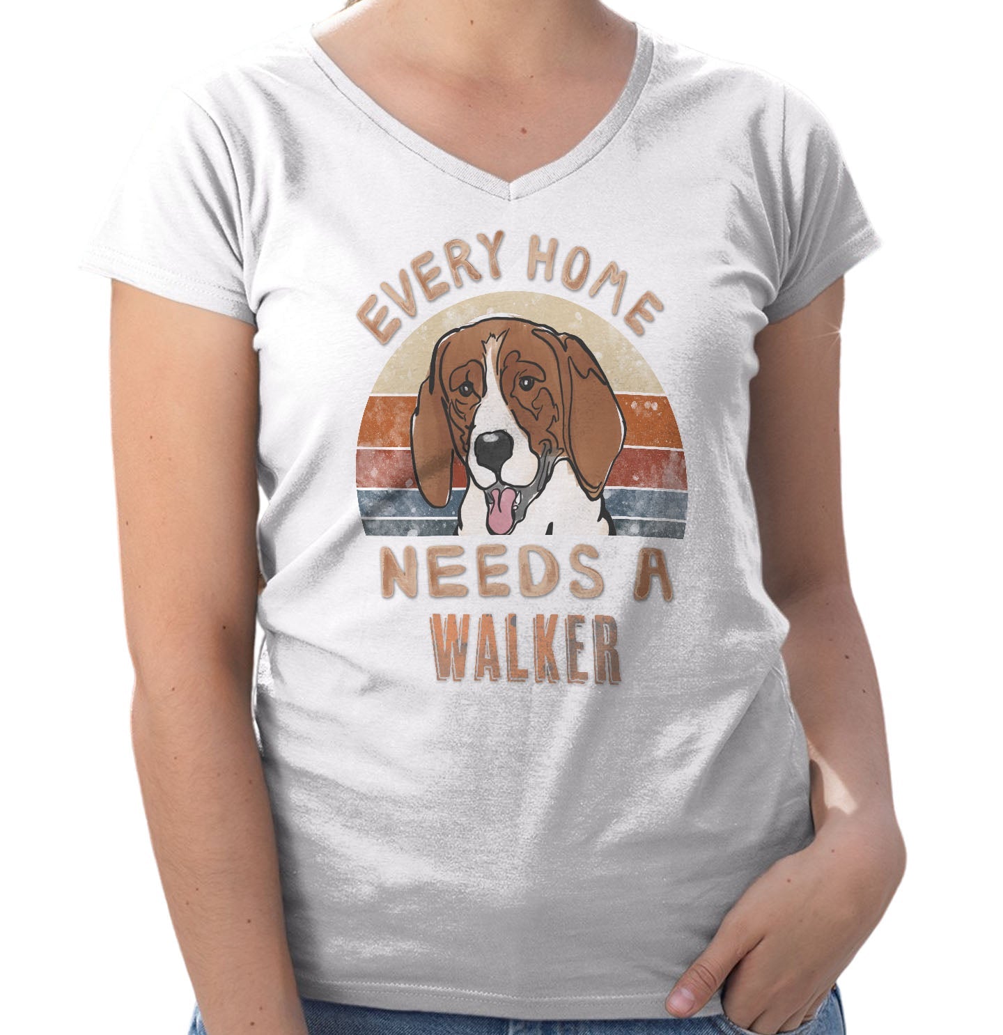 Every Home Needs a Treeing Walker Coonhound - Women's V-Neck T-Shirt