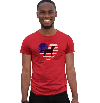 USA Flag Lab Silhouette - Adult Unisex T-Shirt