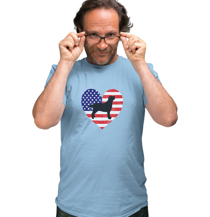 USA Flag Lab Silhouette - Adult Unisex T-Shirt