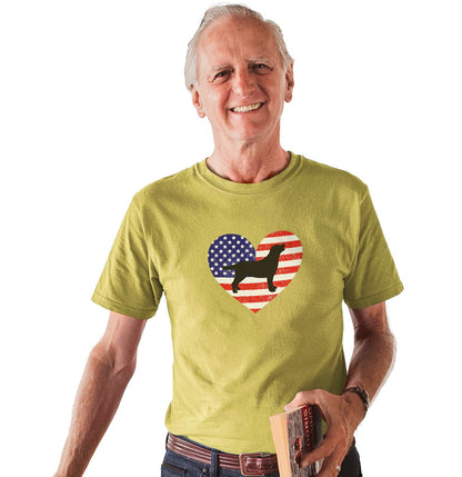 USA Flag Lab Silhouette - Adult Unisex T-Shirt