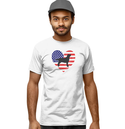 USA Flag Lab Silhouette - Adult Unisex T-Shirt